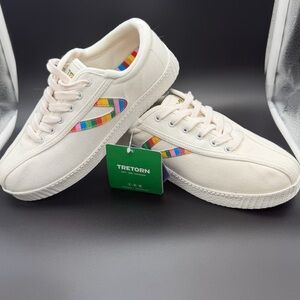 Tretorn White Sneakers with Colorful Stripes